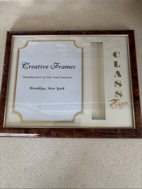 GRADUATION FRAME w/8”x10” photo frame within & place for tassel.& stand